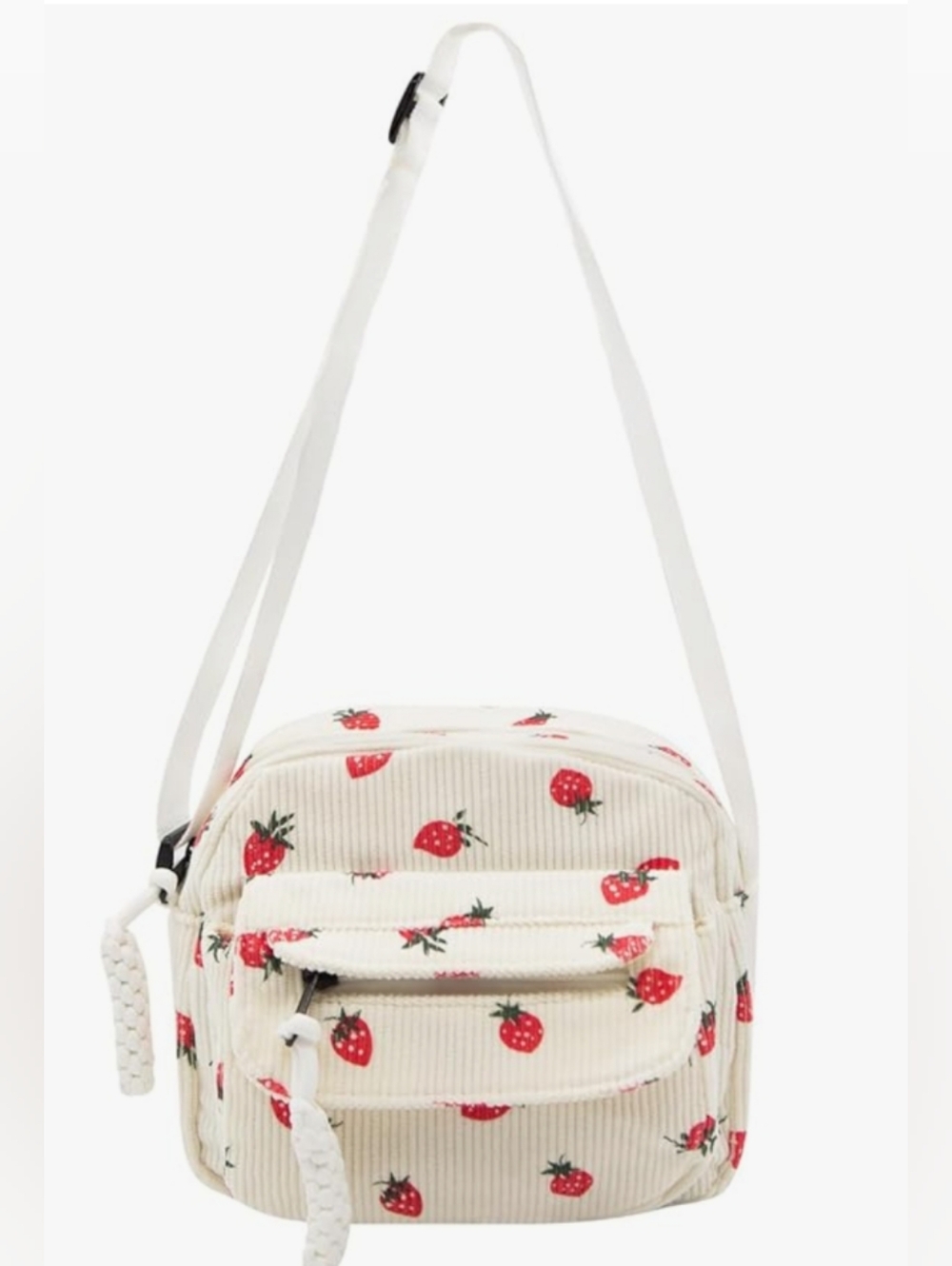 White Corduroy Crossbody/Purse/Shoulder/Messenger/Phone Bag